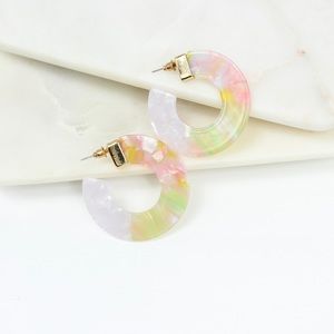 Jewelry - Multi Colored Acrylic Hoop Earrings Jewelry - Multi Colored Acrylic Hoop Earrings